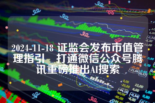 2024-11-18 证监会发布市值管理指引　打通微信公众号腾讯重磅推出AI搜索